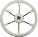 Рулевое колесо LEADER TANEGUM белый обод серебряные спицы д. 360 мм