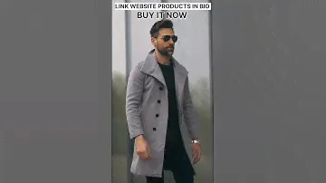 COOFANDY Men's Wool Blend Coat with Detachable Plaid Scarfs Notched Collar Single Breasted Pea Coat