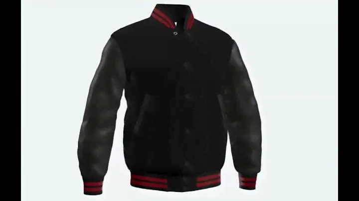 Letterman Jacket Black Wool Body Black Leather Sleeves Varsity Jacket