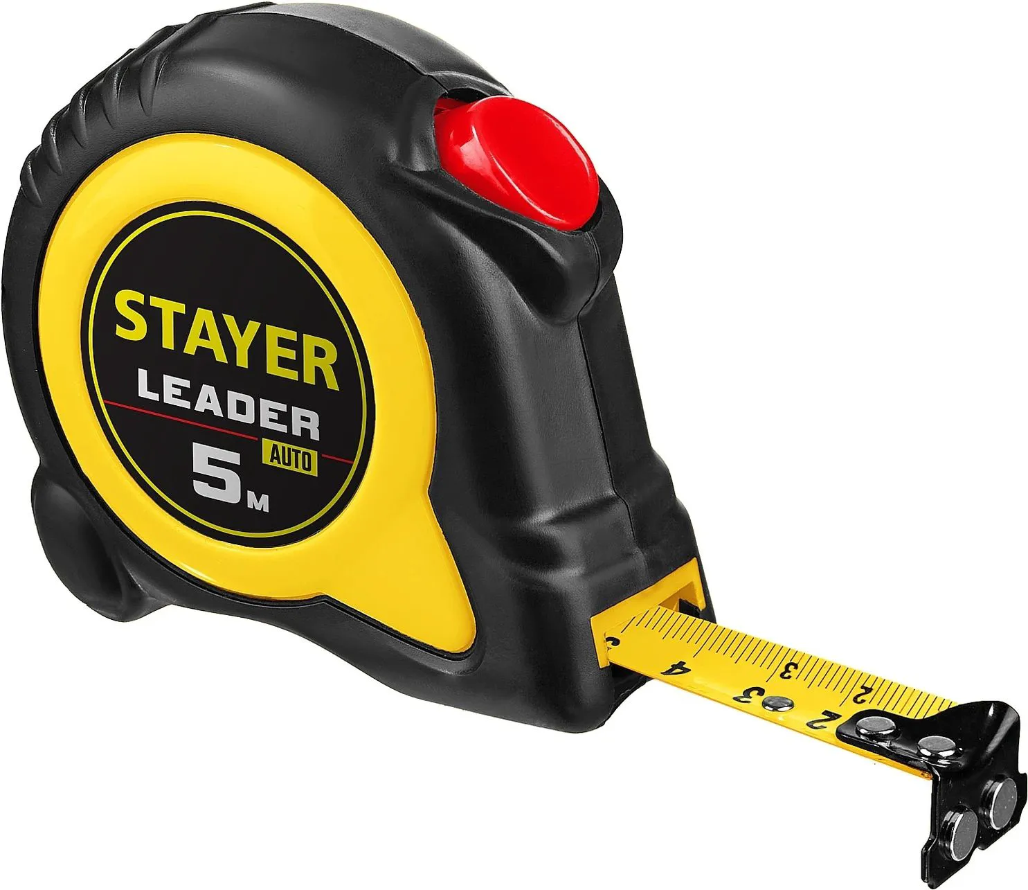 34020519Z02 STAYER STAYER LEADER 5м / 19мм рулетка с автостопом в ударостойком обрезиненном корпусе