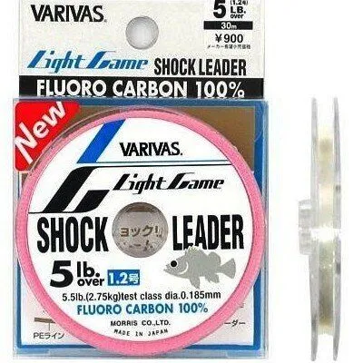 Флюорокарбон Varivas Light Game Shock Leader 30м (#1,2 (0,185 мм) тест 2,3 кг.)