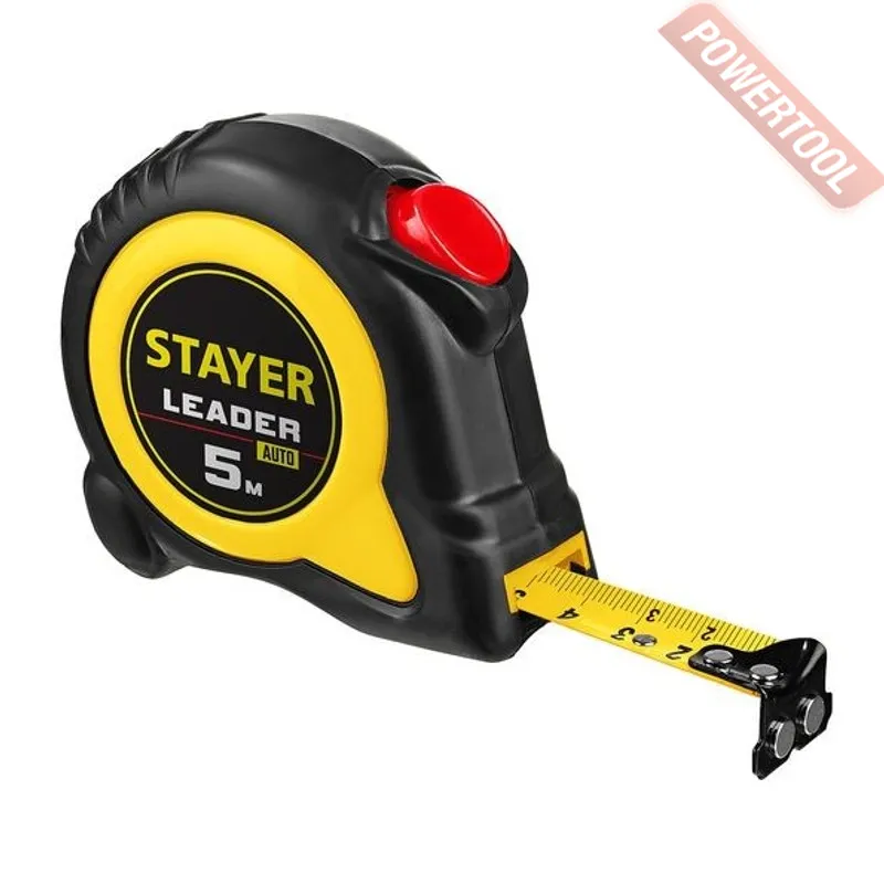 Рулетка измерительная 5 м 19 мм с метрической шкалой STAYER Leader 5 м-0