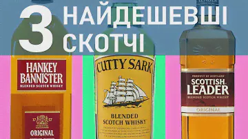 Найдешевші віскі : Hankey Bannister, Cutty Sark, Scottish Leader. Огляд і дегустація