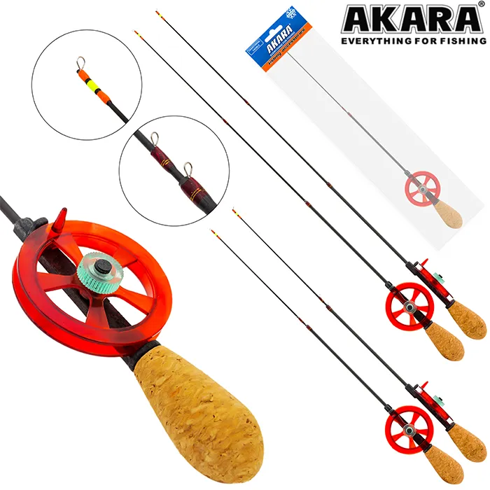 Удочка зимняя Akara Leader F 535 с катушкой Red (хлыст Hi Carbon teleskop 2 составной)-0
