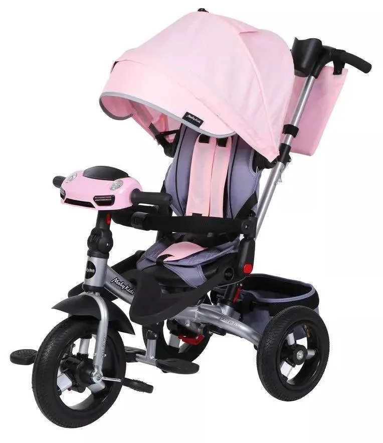Трехколесный велосипед Moby Kids Leader 360° 12x10 Air Car розовый 641485