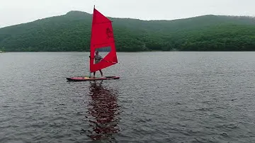 Виндсерфинг.  Надувная SUP доска с закладной под парус Hiken Water.  Сапборд с креплением под парус