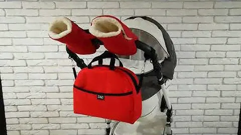 Комплект сумка и рукавички на коляску Z&D Thermo Красный