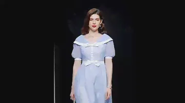 Baby Blue Big Shawl Collar Sweet Bow Vintage Princess Dress