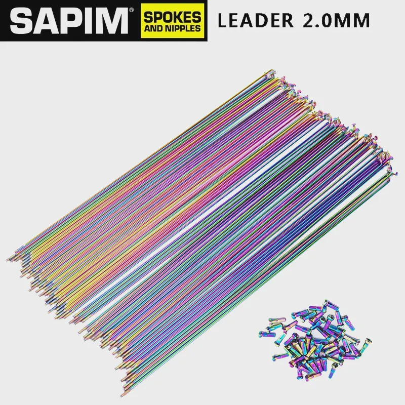 Sapim Leader 2.0 Круглые спицы J-Образный изгиб / Прямая тяга Цветные Велосипедные спицы Велосипедные спицы с медным колпачком Велосипедные спицы-0