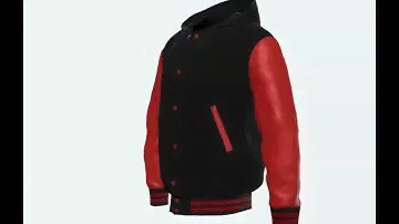 Letterman Jacket Hoodie Black Wool Body Red Leather Sleeves Varsity Jacket