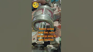 Double suction axial inlet, radial discharge centrifugal pump in open condition .# trending short