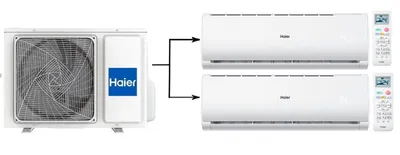 Мульти сплит-система на 2 комнаты Haier Leader Super Match 2U40S2SM1FA/AS07TS6HRA-M/AS12TS6HRA-M-0