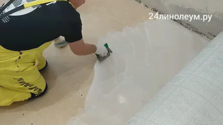 Линолеум Таркетт Фаворит Византия 4 укладка на фанеру с полной приклейкой 1 ком. Астраханская 12