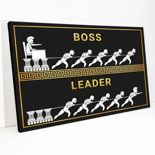 Картина "Босс или Лидер / Мотивирующая картина / Boss vs Leader", 70 см х 50 см