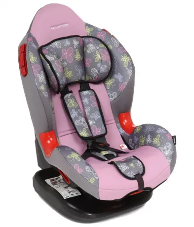Автокресло Leader Kids Драйв, 1-2 гр., (9-25 кг), цвет: розовый-серый принт