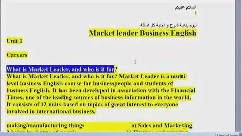 Market Leader Answers