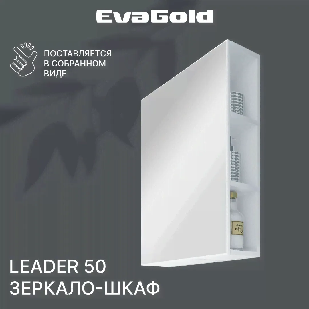 Зеркало со шкафом для ванной EvaGold Leader 50 белое в Москве