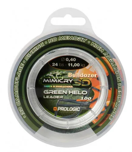 Шок-лидер Prologic Bulldozer Mimicry 3D Green Helo Leader 100m (100m d-0.50mm)